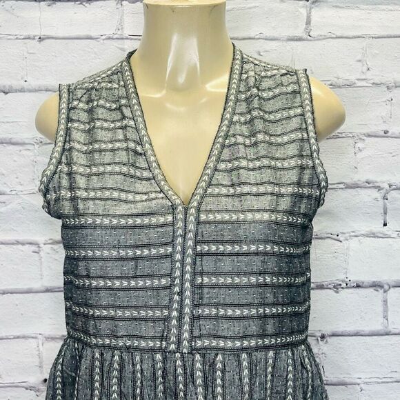 Max Studio Womens Gray Striped Sleeveless A Line Dress Size XS - Picture 3 of 8